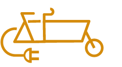 Icon eines elektrischen Lastenrads